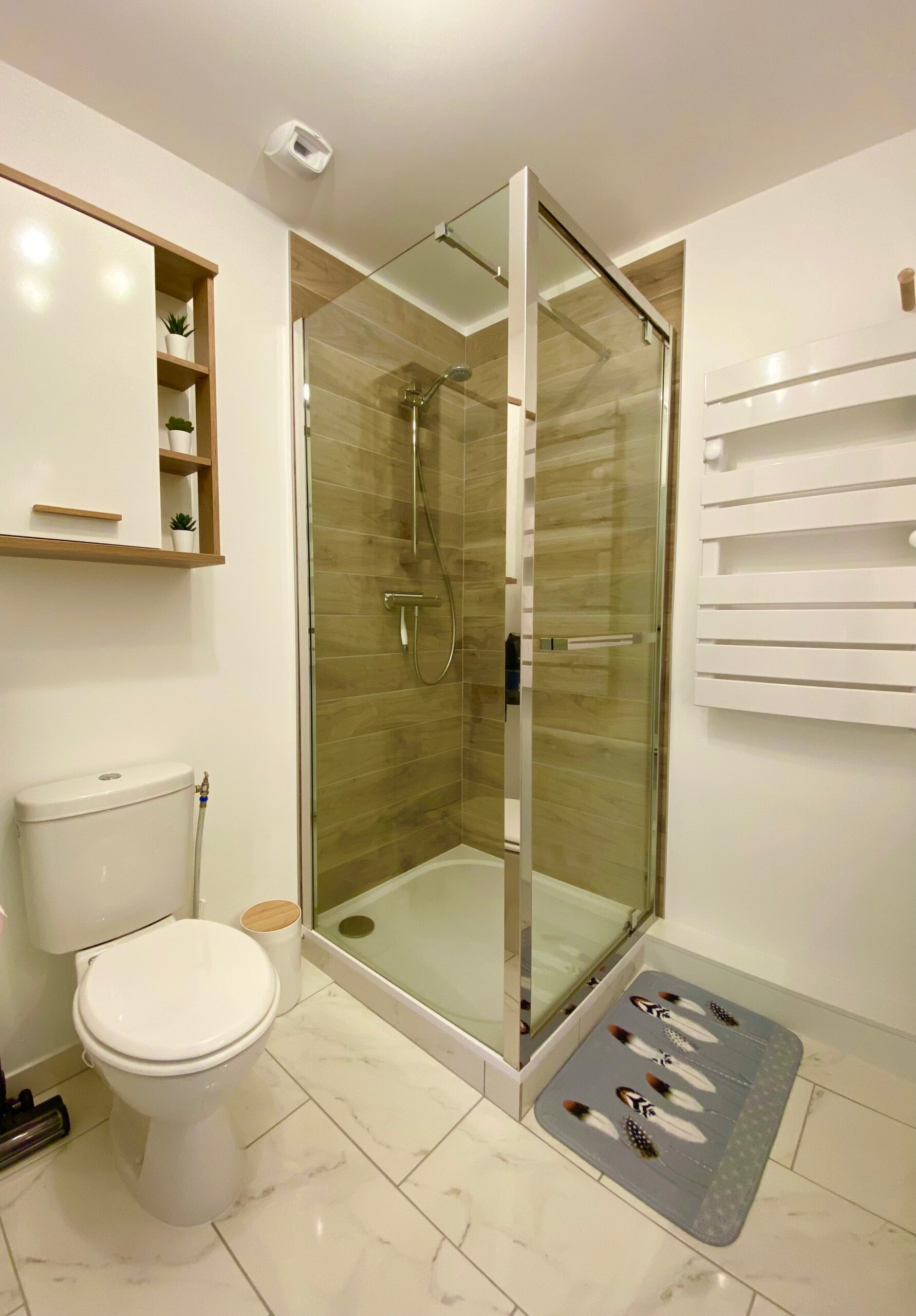 Salle de bain studio, wc et douche